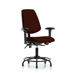 Ergonomic Multifunction Task Chair: Vinyl, 25-3/4" Seat Height, Burgundy