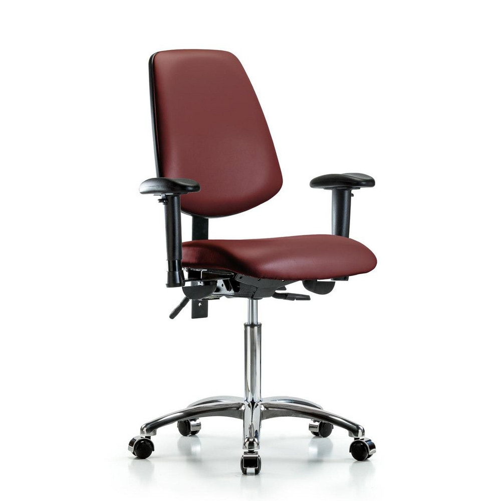 Ergonomic Multifunction Task Chair: Vinyl, 29" Seat Height, Borscht