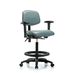 Ergonomic Multifunction Task Chair: Vinyl, 34-1/2" Seat Height, Storm