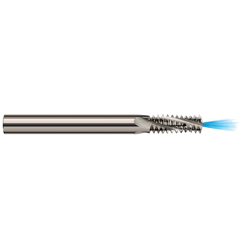 Helical Flute Thread Mill: 4-40, Internal & External, 3 Flute, 0.1250" Shank Dia, Solid Carbide