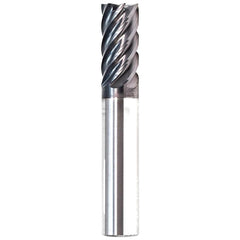 Corner Radius End Mill: 3/8" Dia, 5/8" LOC, 0.0150" Radius, 7 Flute, Solid Carbide