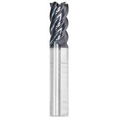 Corner Radius End Mill: 1/2" Dia, 1-1/4" LOC, 0.0150" Radius, 5 Flute, Solid Carbide