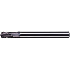 Ball End Mill: 3/16" Dia, 3/16" LOC, 2 Flute, Solid Carbide