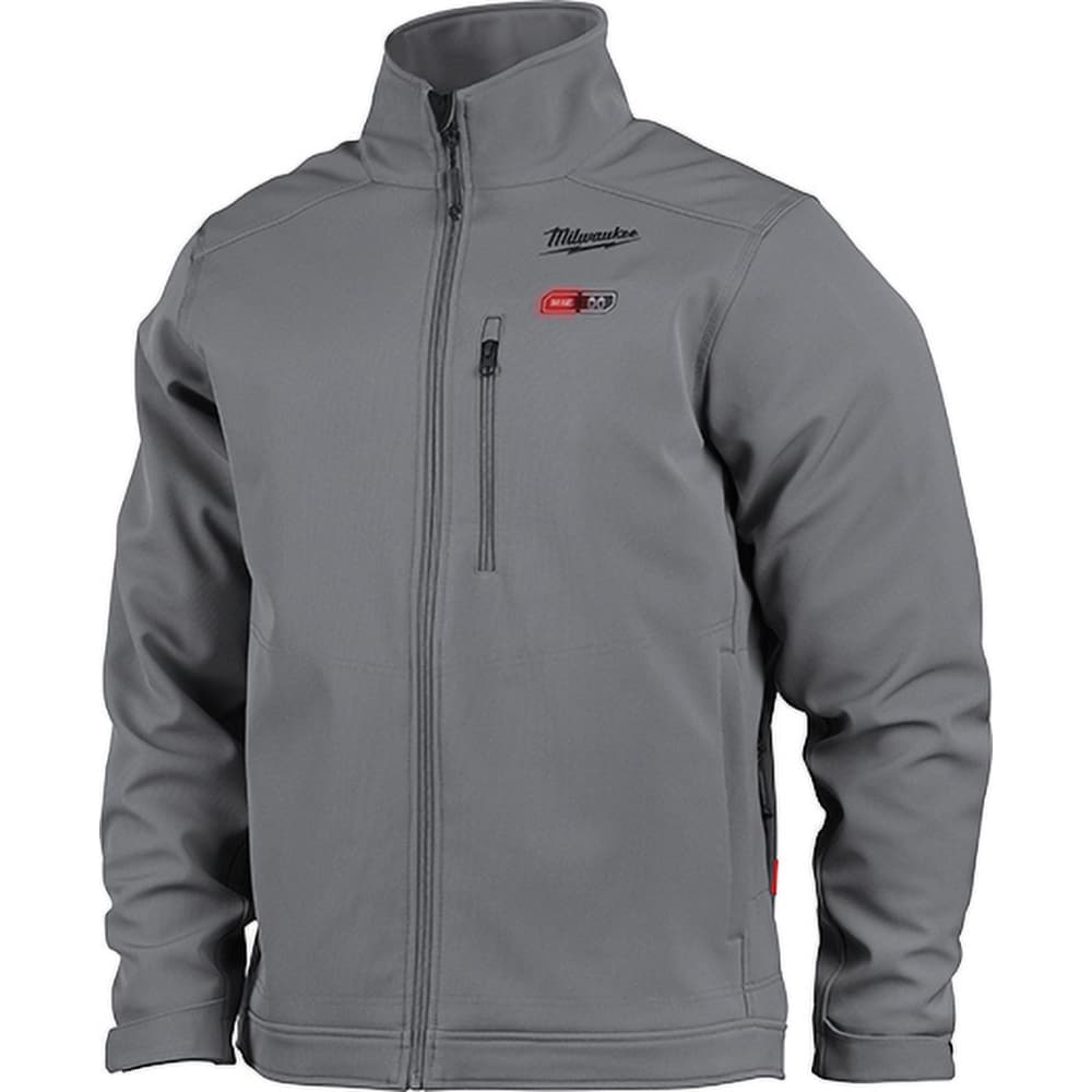 Heated Jacket: Size 3X-Large, Gray, Polyester