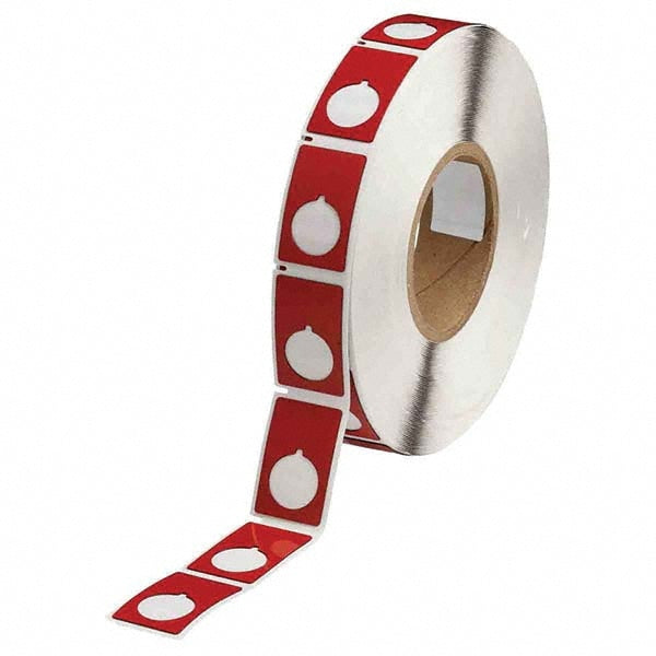 Label Maker Label: Red, Polyester, 500 per Roll