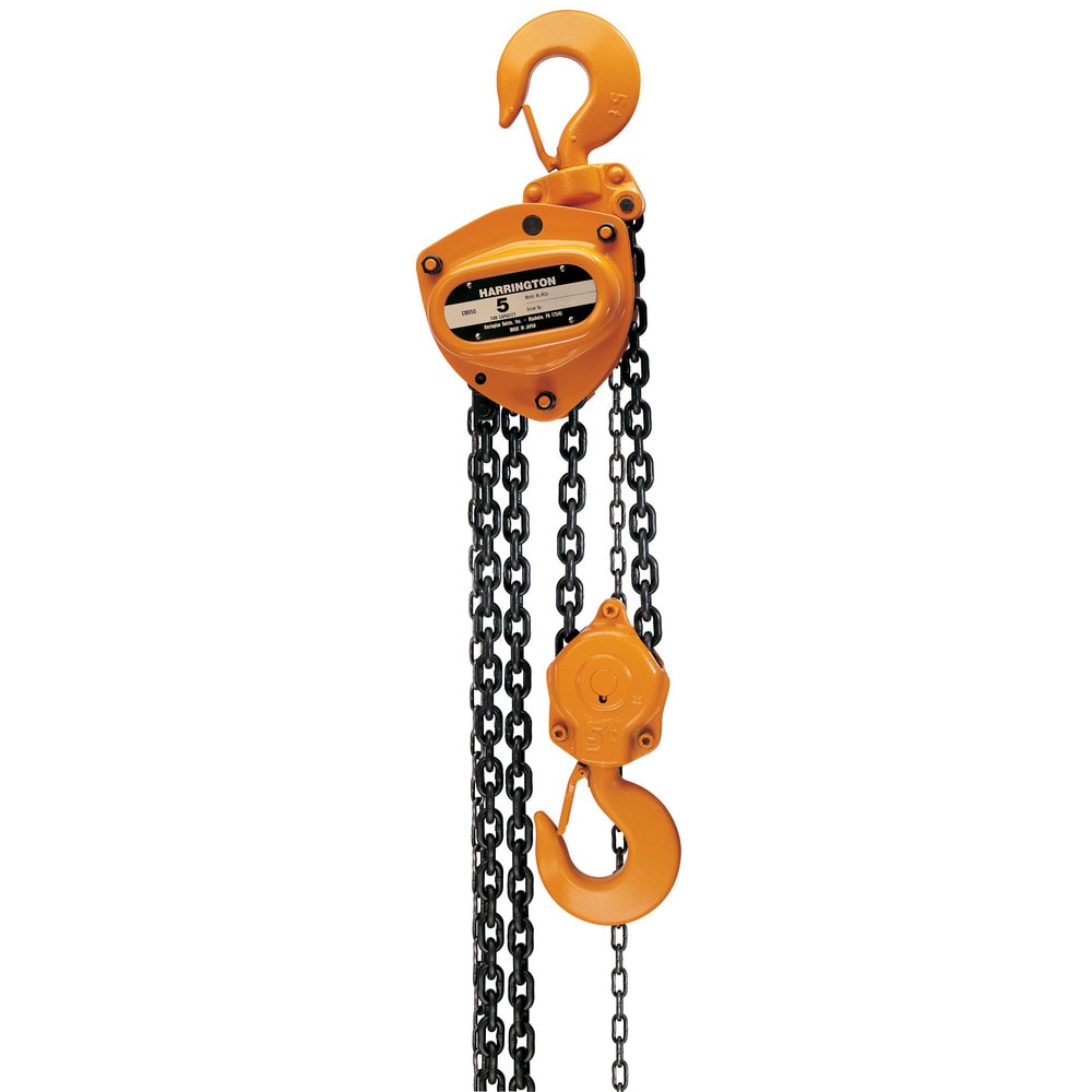 Manual Hand Chain Hoist: 10000 lb Capacity, 10' Max Lift