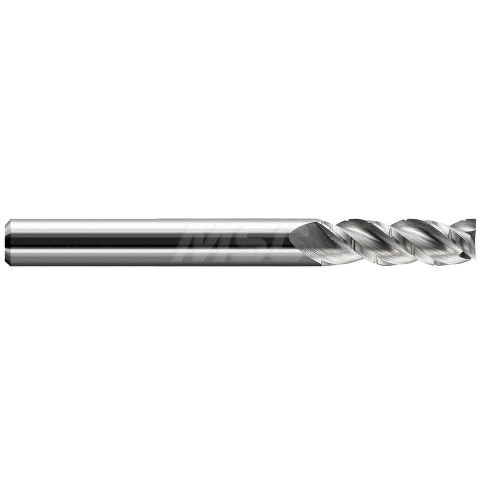 Roughing End Mill: 1/8" Dia, 3 Flute, Single End, Solid Carbide, Chipbreaker