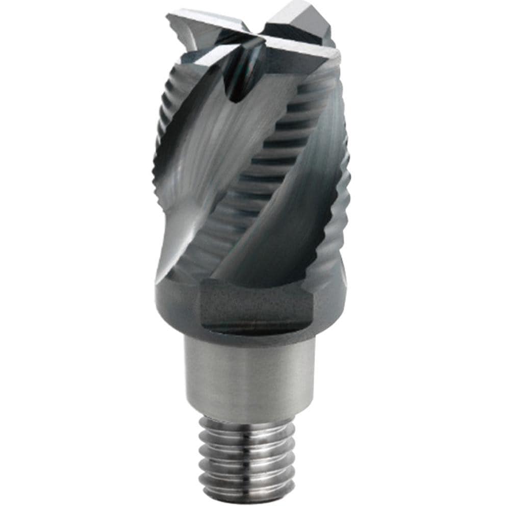 Roughing End Mill Heads; Mill Diameter (Decimal Inch): 1.0000; Pitch: Variable; Connection Type: Tapered, Threaded; End Type: Square; Material: Solid Carbide