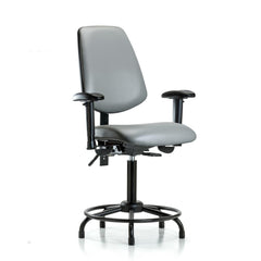 Ergonomic Multifunction Task Chair: Vinyl, 31" Seat Height, Sterling