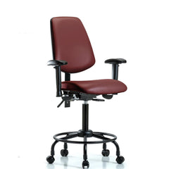 Ergonomic Multifunction Task Chair: Vinyl, 33" Seat Height, Borscht