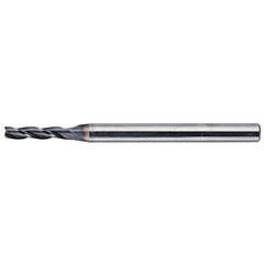 Roughing & Finishing End Mills; Mill Diameter (mm): 2.5; Number Of Flutes: 3; End Mill Material: Solid Carbide; Length of Cut (mm): 9.00; Coating/Finish: AlTiN