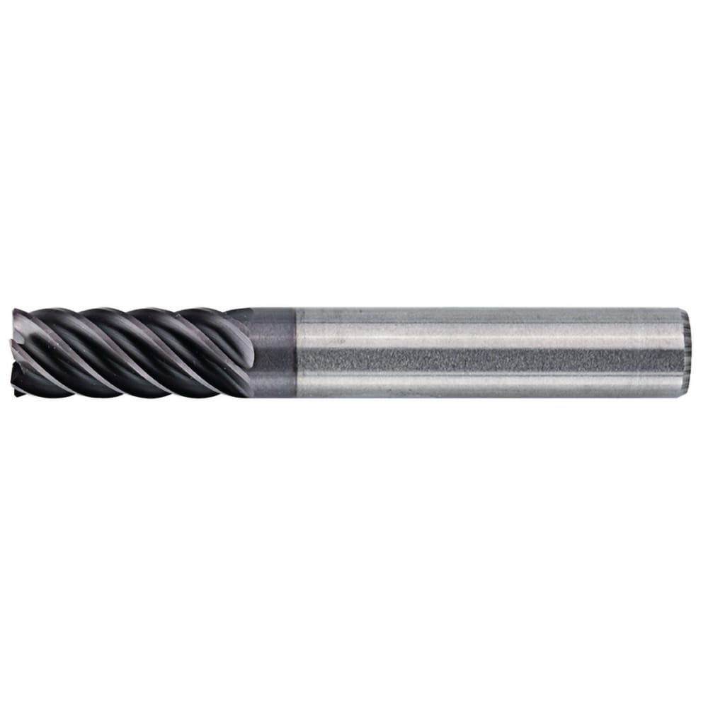 Square End Mill: 1/2" Dia, 5/8" LOC, 6 Flute, Solid Carbide