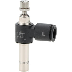 Air Flow Control Valve: Miniature Flow Control, 1/4" Tube OD, 145 Max psi