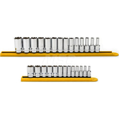 Semi-Deep Socket Set: 27 Pc, 4.00 to 19.00" Socket