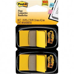 Self-Stick Page Flags; Style: Flag; Color: Yellow; Size: 1 in x 1.7 in