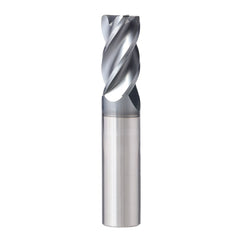 Corner Radius End Mill: 3/8" Dia, 1/2" LOC, 0.0150" Radius, 4 Flute, Solid Carbide