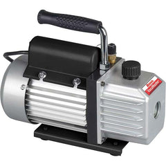 Automotive Vacuum Pumps; Displacement CFM: 1.5; Displacement: 1.5 SCFM; Micron Rating: 115; Oil Capacity: 10 oz; Vacuum Rating: 115; Overall Length: 11.375 in; 288 mm; Overall Width: 124 mm; 4.75 in; Overall Height: 286 mm; 11.25 in; Inlet Port Size: 1/4