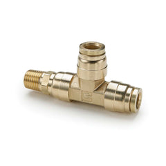 Push-to-Connect Tube x Male x Tube x Male NPTF Fitting: Run Tee, 3/8" OD