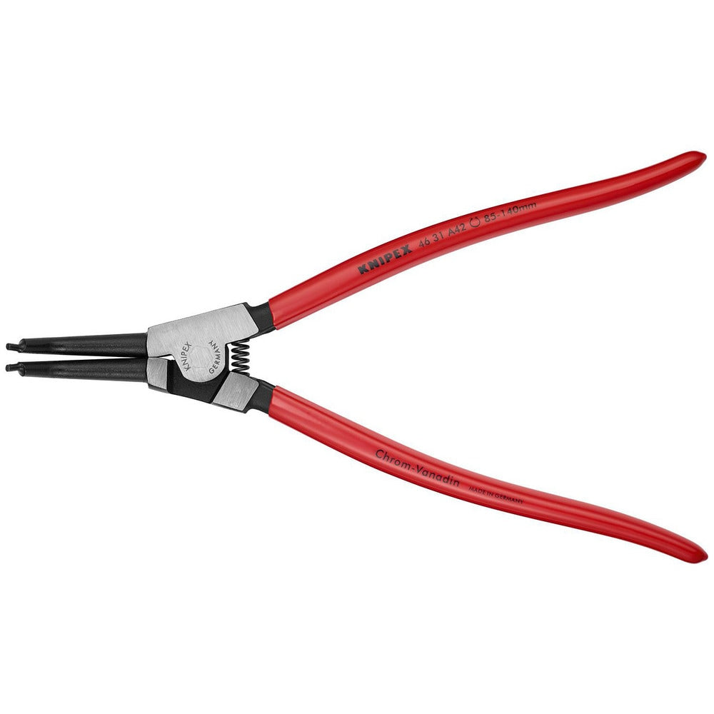 Retaining Ring Pliers; Type: External Snap Ring Pliers; Tip Angle: 45; Ring Diameter Range (Inch): 3-11/32 to 5-1/2; Overall Length (Inch): 12-1/4