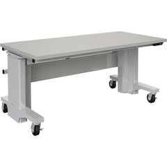 Mobile Work Benches; Bench Type: Electric Height Adjustable Workstation; Depth (Inch): 30; Leg Style: Adjustable Height, C-Leg (Cantilever), Motor Height Adjustment; Load Capacity (Lb.