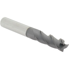 Square End Mill: 3/8" Dia, 1-1/8" LOC, 3 Flute, Solid Carbide