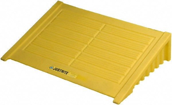 Ramps for Spill Containment; Maximum Load Capacity: 1000.00; Overall Width: 49 in; Overall Length (Inch): 33; Overall Height: 10.5 in; Material: Polyethylene; Color: Yellow; Surface Style: Ribbed