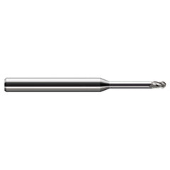 Ball End Mill: 5/64" Dia, 0.1180" LOC, 4 Flute, Solid Carbide