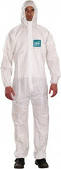 Non-Disposable Rain & Chemical-Resistant Coveralls: Size 5X-Large, White, Film Laminate