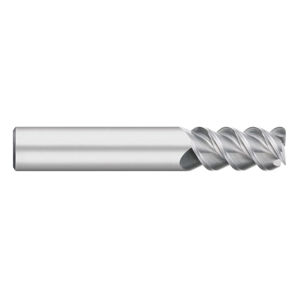 Corner Radius End Mill: 1/4" Dia, 3/4" LOC, 0.0200" Radius, 3 Flute, Solid Carbide