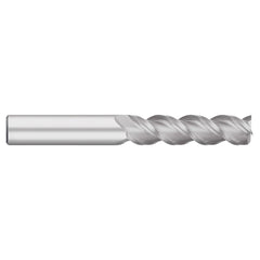 Square End Mill: 3/8" Dia, 1-1/2" LOC, 3 Flute, Solid Carbide