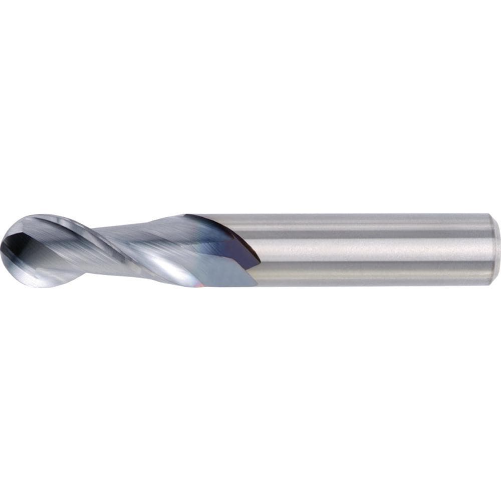 Ball End Mill: 1/2" Dia, 5/8" LOC, 2 Flute, Solid Carbide