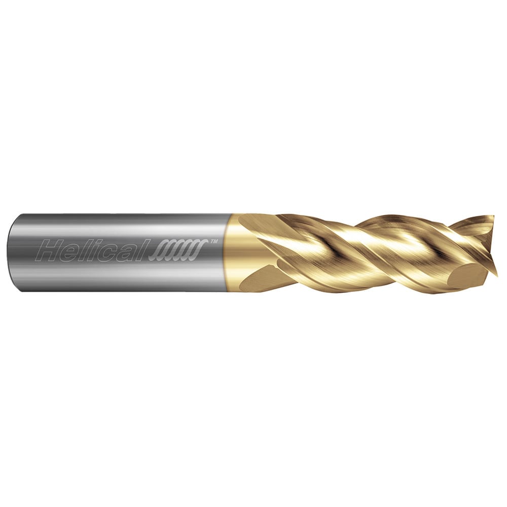 Square End Mill: 1/4" Dia, 3/8" LOC, 3 Flute, Solid Carbide