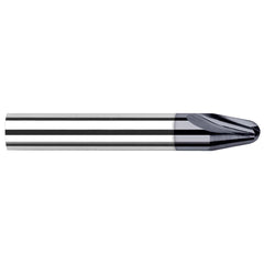 Tapered End Mill: 15 deg Angle per Side, 0.0500" Small Dia, 0.1620" LOC, 2 Flute, Tapered End