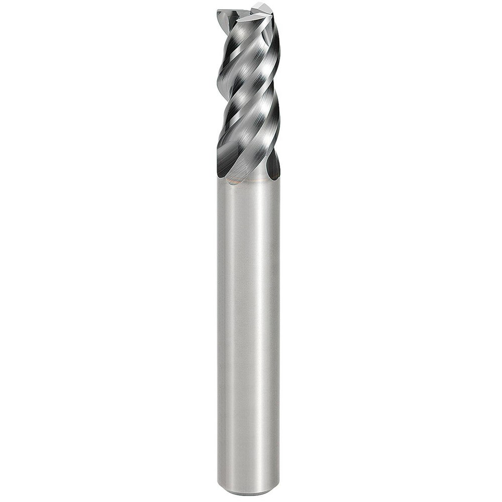 Square End Mill: 1/2" Dia, 3 Flute, Solid Carbide