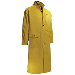 Rain Coat:  Size X-Large,  Non-Hazardous,  Yellow,  Polyester & PVC