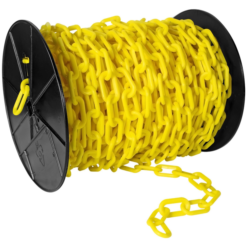 Barrier Rope & Chain; Type: Safety Chain; Snap End Material: Polyethylene, Plastic; Hook Fitting Material: Plastic; Color: Yellow; Link Type: Straight Link; Rope/ Chain Material: Polyethylene, Plastic