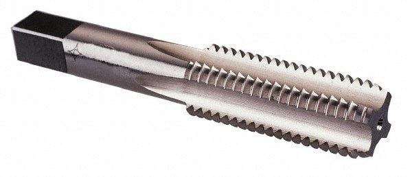 Straight Flute Tap: M7x1 Metric Coarse, 4 Flute, Bottoming Chamfer, HSS, Bright/Uncoated Finish