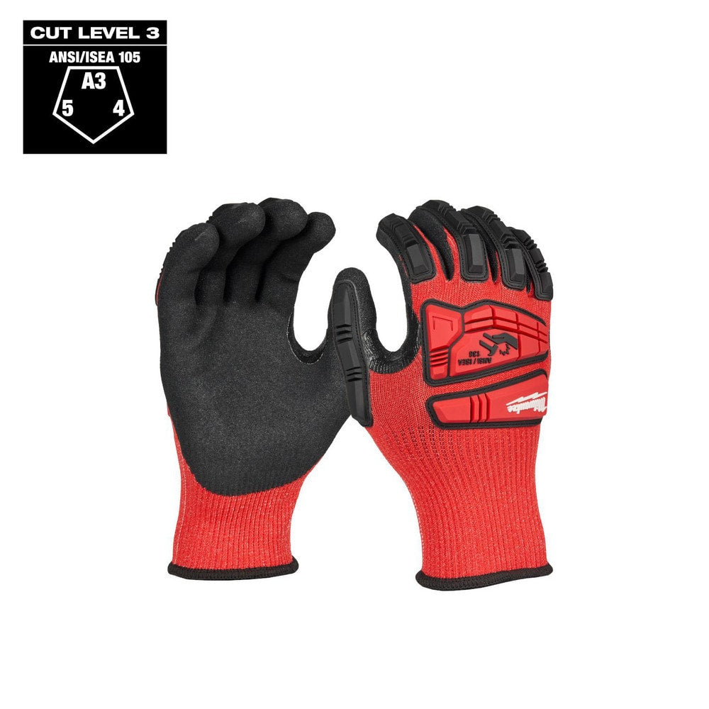 Cut-Resistant Gloves: Milwaukee 48-73, Size Small, ANSI Cut A3, ANSI Puncture 0, Nitrile, Polyethylene