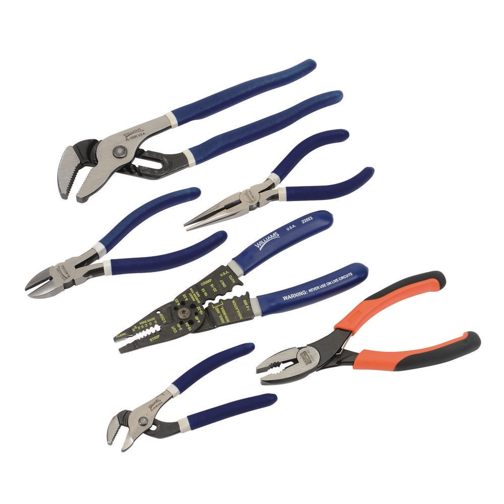 Plier Sets; Plier Type Included: Assortment; Container Type: Pouch; Handle Material: Double Dip; Includes: side cutting combination, diagonal cutting, chain nose side cutter, front-end stripper, (2) Ulility Superjoint; Insulated: No; Tether Style: Not Tet