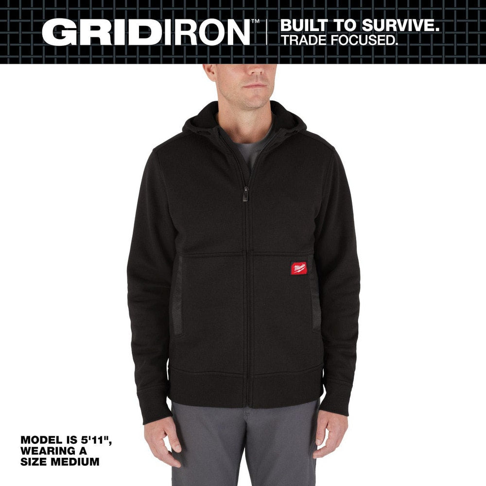 Work Hooded: Size Small, Polyester & Cotton, Zipper Closure