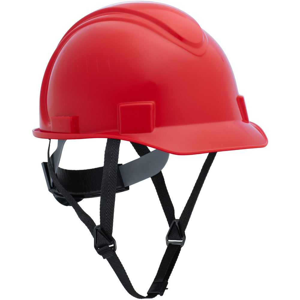 Hard Hat: Manufacturing, Mining, Oil and Gas, Ship Building, Traffic Safety, Utilities & Construction, Short Brim, N/A, Class E, 4-Point Suspension