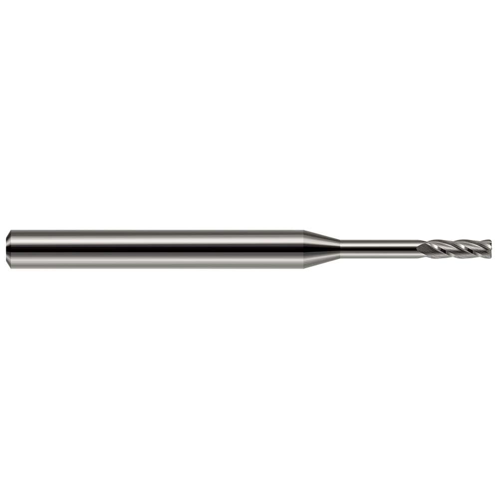 Corner Radius End Mill: 5/32" Dia, 0.469" LOC, 0.0100" Radius, 4 Flute, Solid Carbide