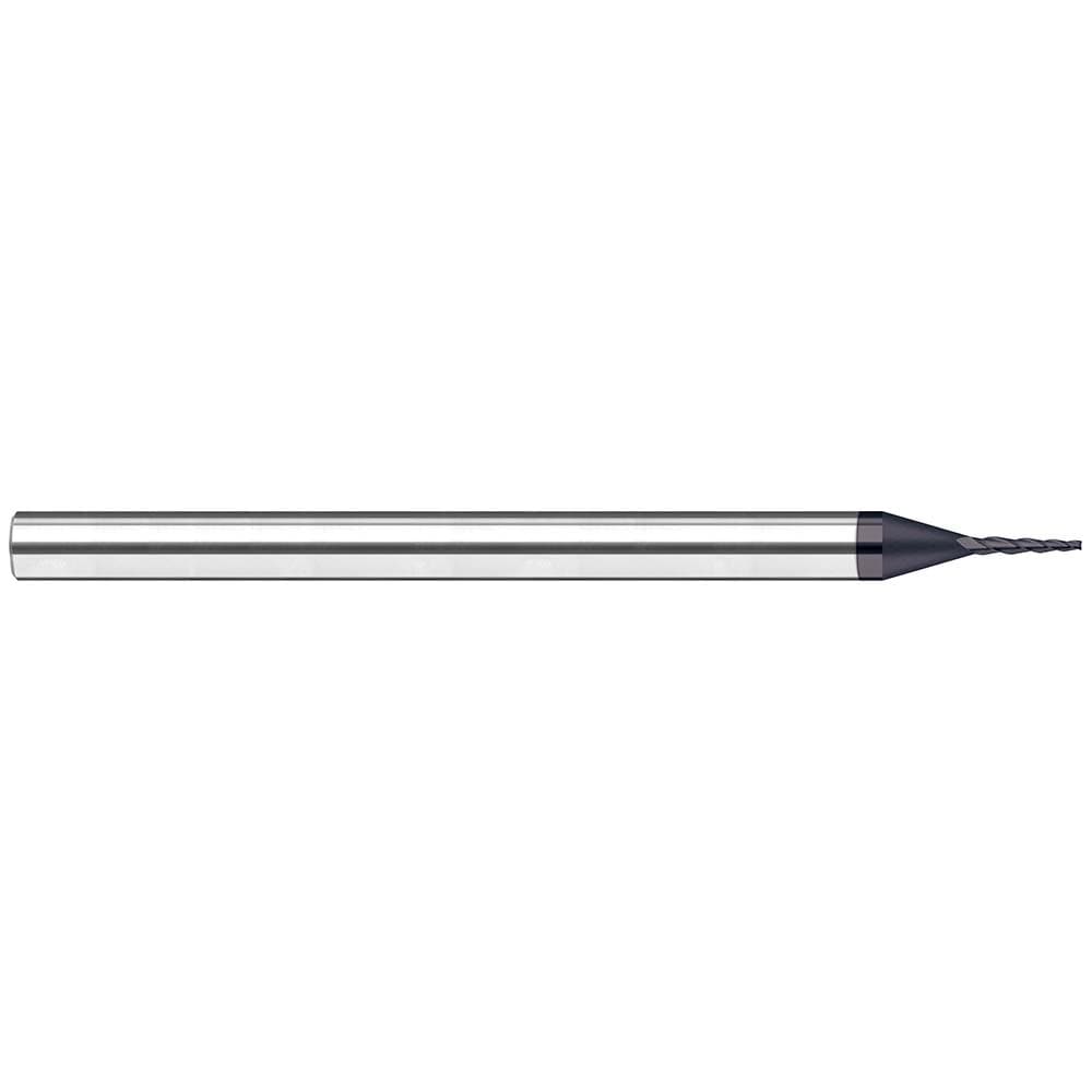 Tapered End Mill: 5 deg Angle per Side, 1/64" Small Dia, 5/64" LOC, 4 Flute, Tapered End