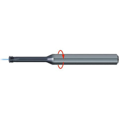 Helical Flute Thread Mill: #10-32, 4 Flute, 4.00 mm Shank Dia, Solid Carbide