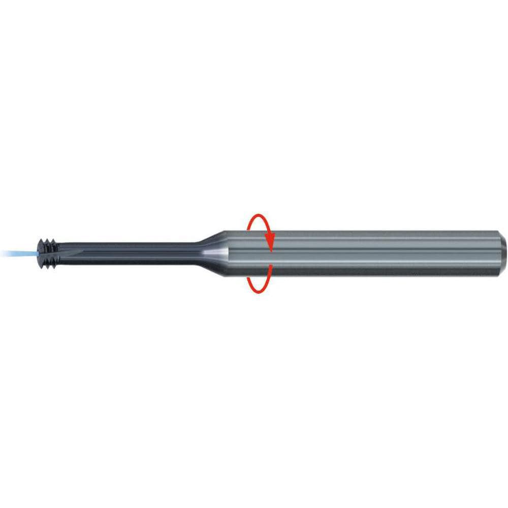 Helical Flute Thread Mill: M8x1.25, 4 Flute, 8.00 mm Shank Dia, Solid Carbide