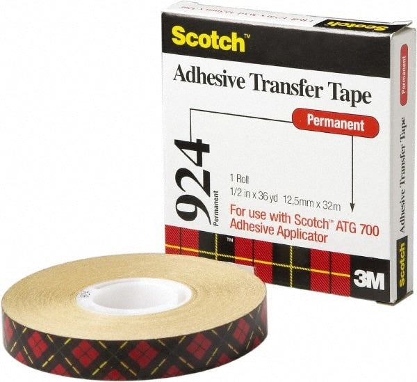 Adhesive Transfer Tape: 1/4" Wide, 36 yd