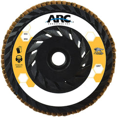 Flap Disc:  4.5" Dia, 5/8-11" Hole, 80 Grit, Ceramic Alumina, Type 27