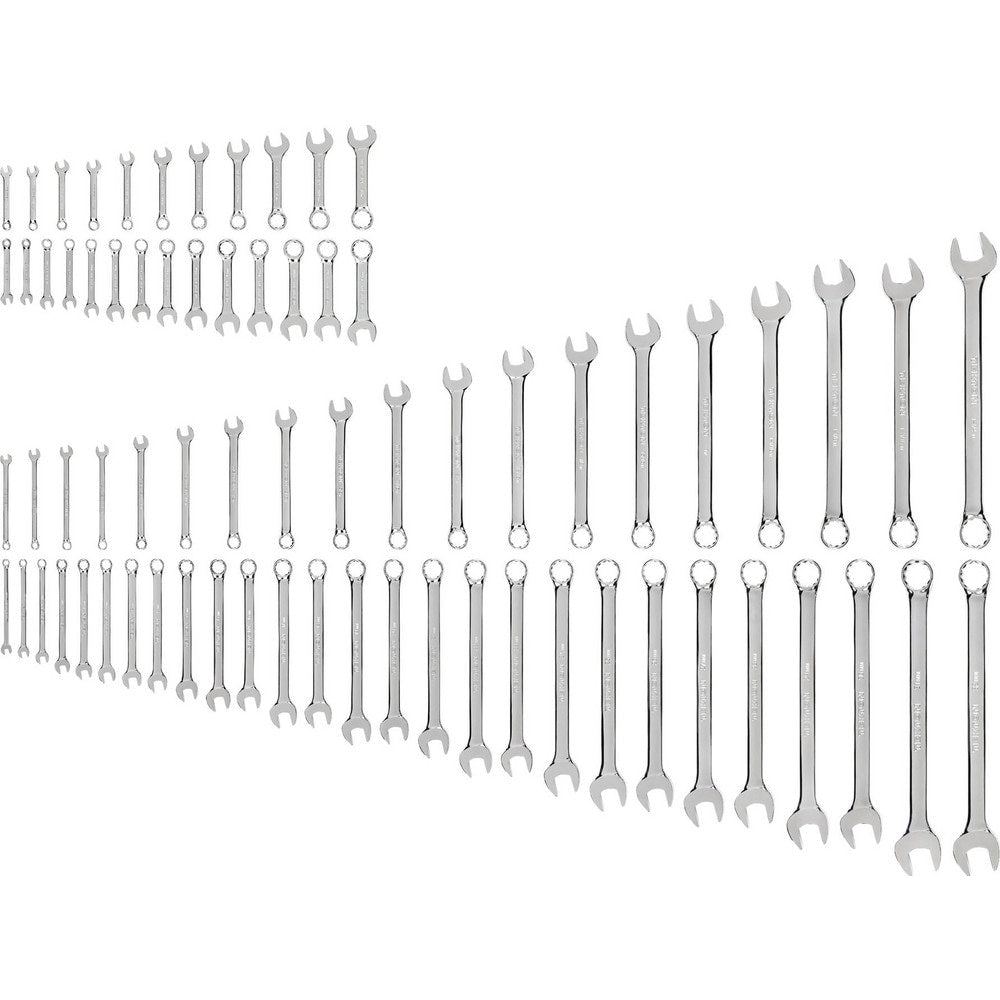 Combination Wrench Set: 71 Pc, Inch & Metric