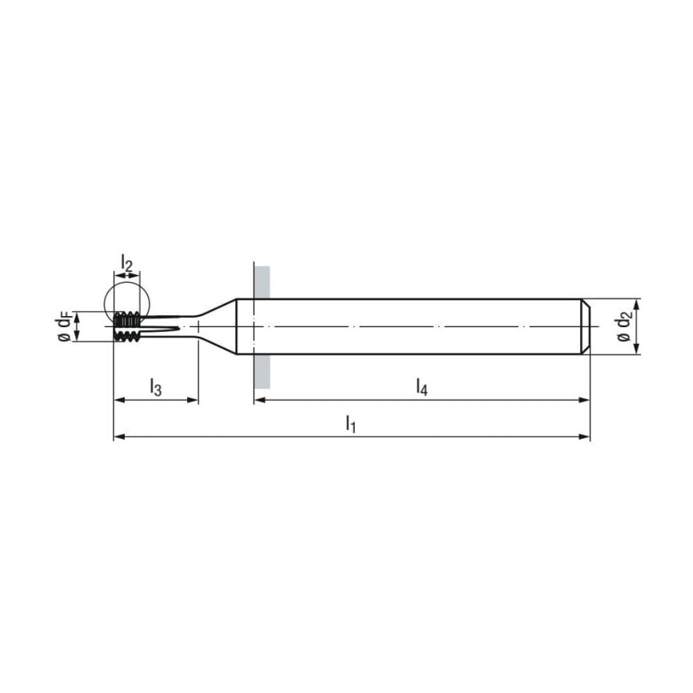 Helical Flute Thread Mill: M5x0.8, 4 Flute, 6.00 mm Shank Dia, Solid Carbide