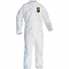 Disposable Coveralls: Size Medium, Film Laminate, Zipper Closure